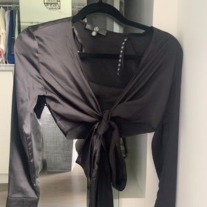 Missguided Cropped Wrap Top Size 0